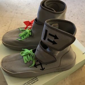 Off White Grey Moto Sneakers